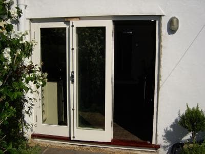 Bifolding doors with single panel open