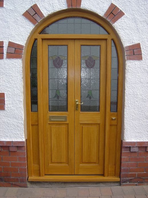 Front door with custom frame
