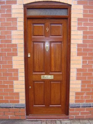 Hardwood front door installation