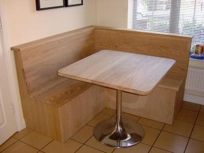 Oak bench with matching table