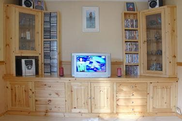Pine wall unit with shelving