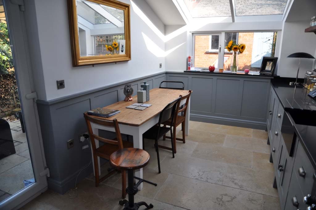 Kitchen with wall paneling